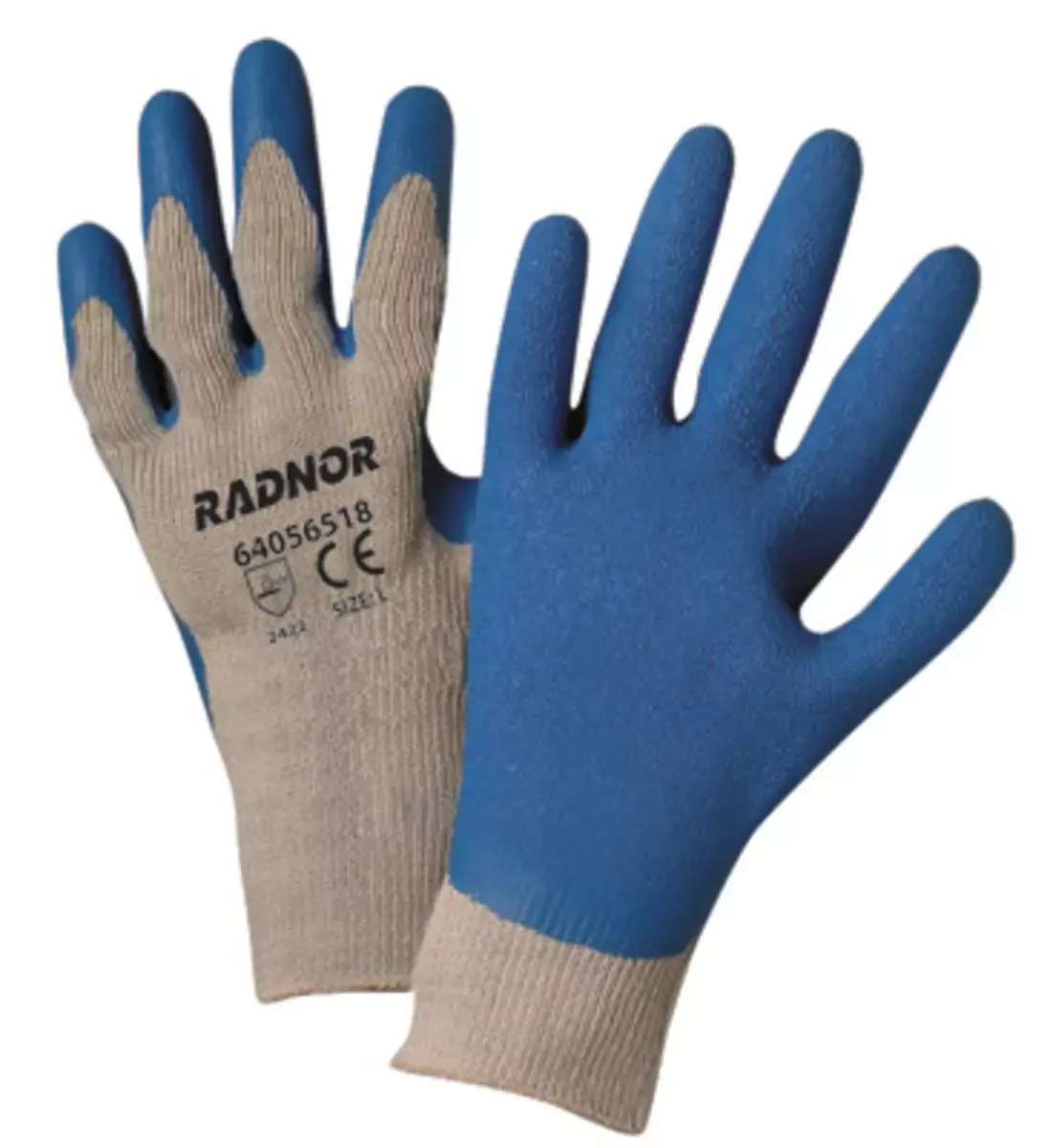 (2) Work Gloves Polyester/Cotton 10 Gauge Blue Latex Palm Coated S – CECRB2101B-S