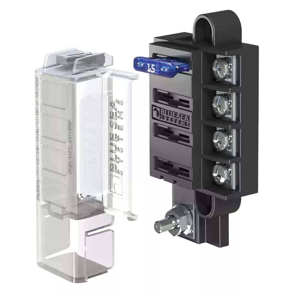 5045 ST Blade Compact Fuse Blocks – 4 Circuits w/Cover