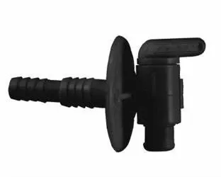 Black 3/8″ X1/2″ Dual Barb Drain Cock