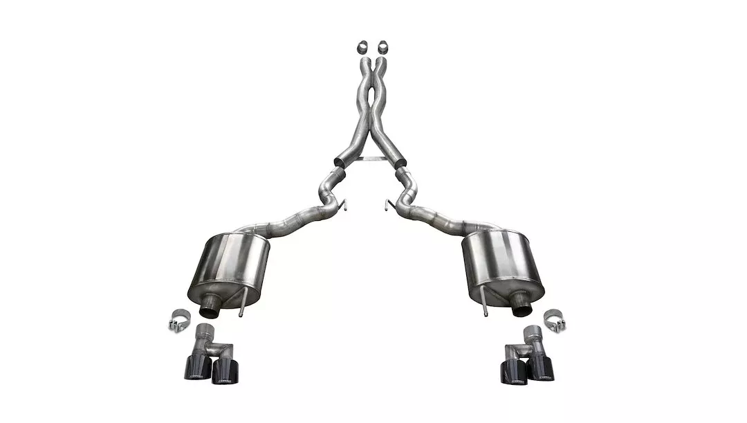 Corsa Performance Sport Cat Back System Dual Quad Exhaust System Kit 21047BLK