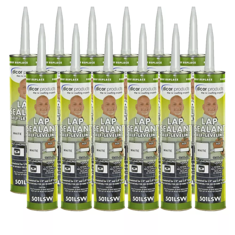 Dicor 12-7040-25 Self-Leveling Lap Sealant – White – 10.3 Oz (Case of 25)