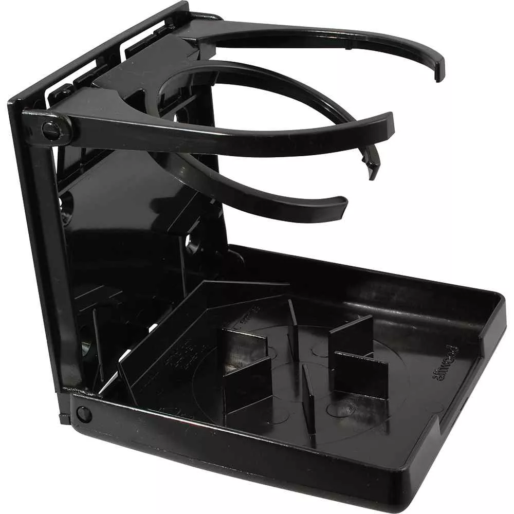 Fold-Up Drink Holder – Dual Ring – Black
