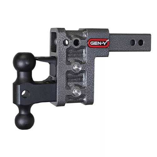 Gen-Y Hitch Mega-Duty Adjustable 2-Ball Mount, 2″ Hitch, 5″ Drop/Rise, 16,000 Lbs