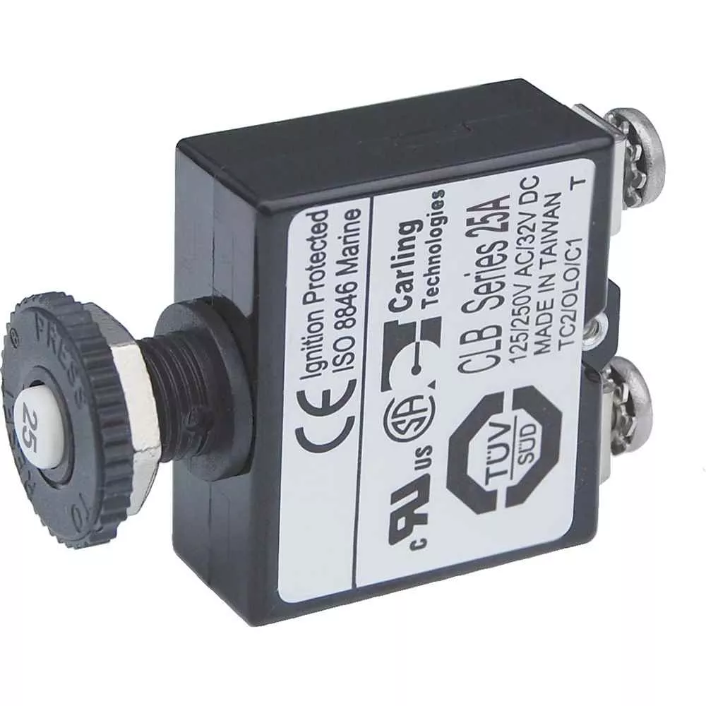 Push Button Reset Only Screw Terminal Circuit Breaker – 25 Amps