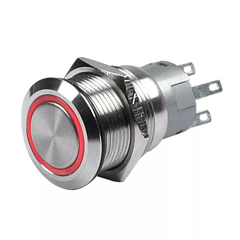 Push-Button Switch 12V Latching On/Off – Red LED