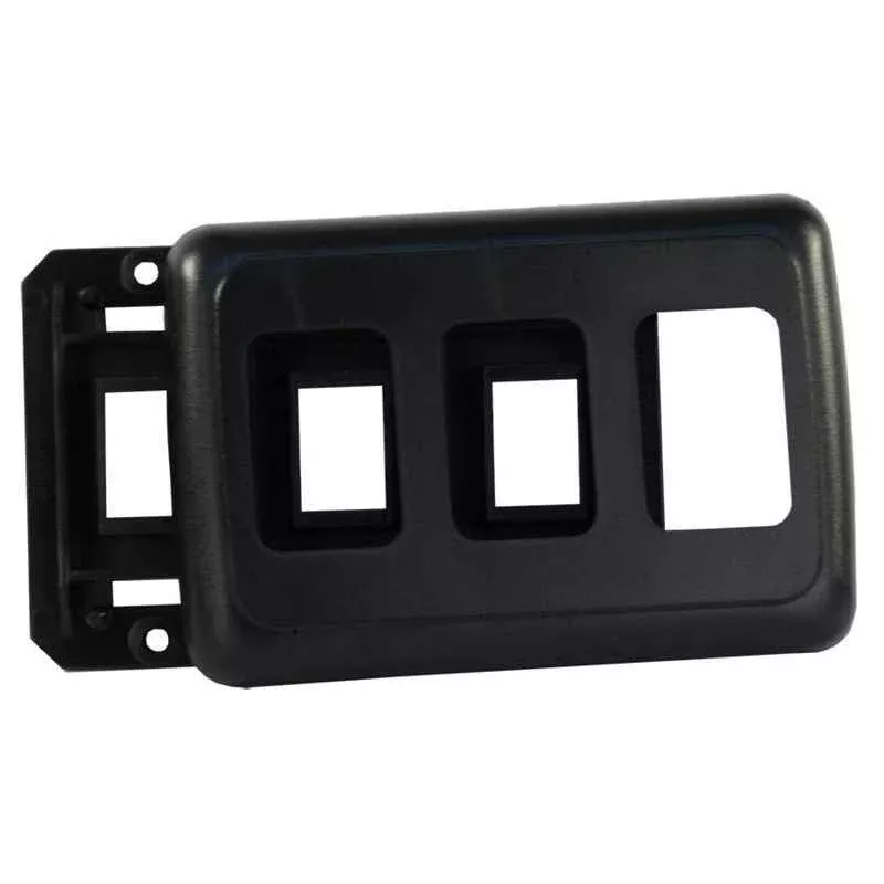 Triple Switch Base & Face Plate Black