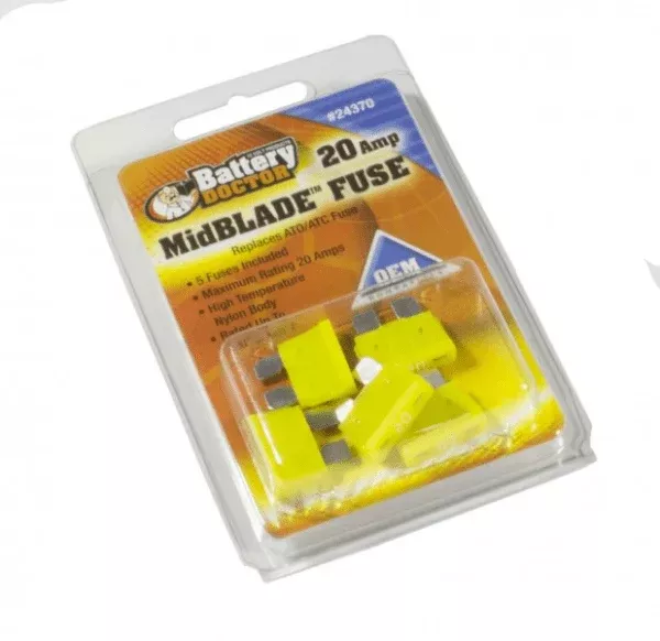 Wirthco 24370 Mid Blade Fuse-20 Amp