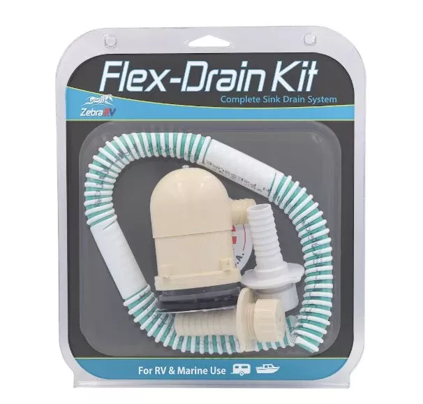 Zebra RV RFDK40 Flex-Drain Waste Water Drain, For RV And Marine Applications